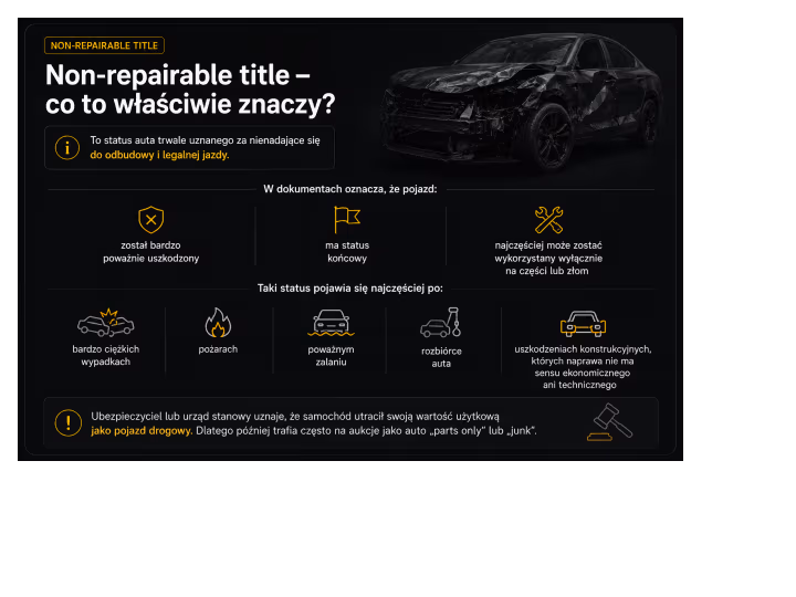 Non-repairable title – co to jest i czy można sprowadzić takie auto?