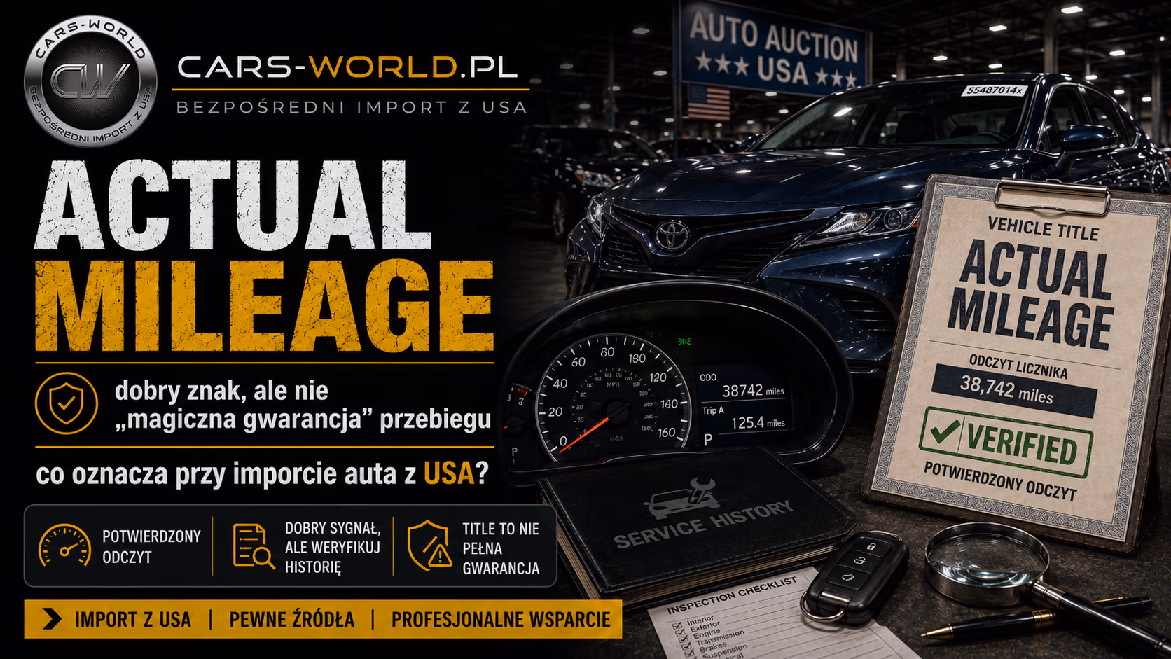 „Actual mileage" przy aucie z USA – co to znaczy?