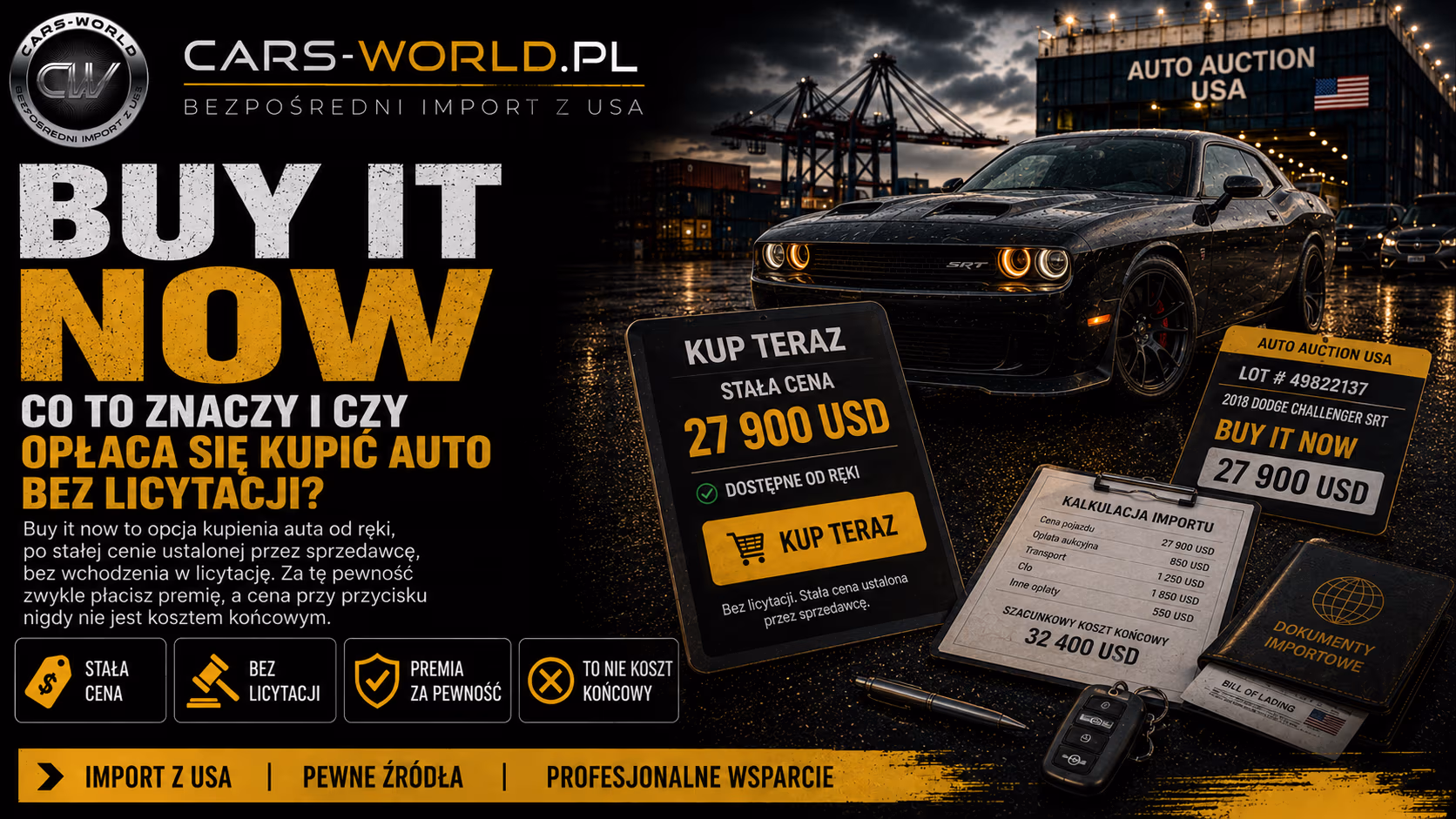 Buy it now na aukcjach z USA – jak kupić auto bez licytacji?