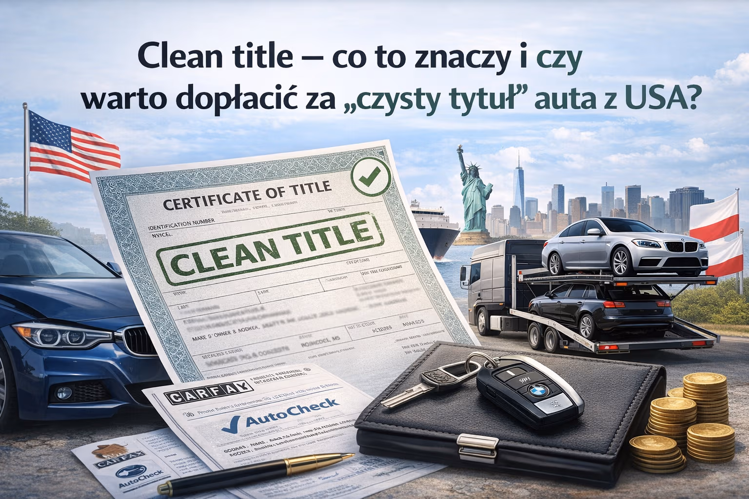 Clean title – co to znaczy i czy warto dopłacić za „czysty tytuł" auta z USA?