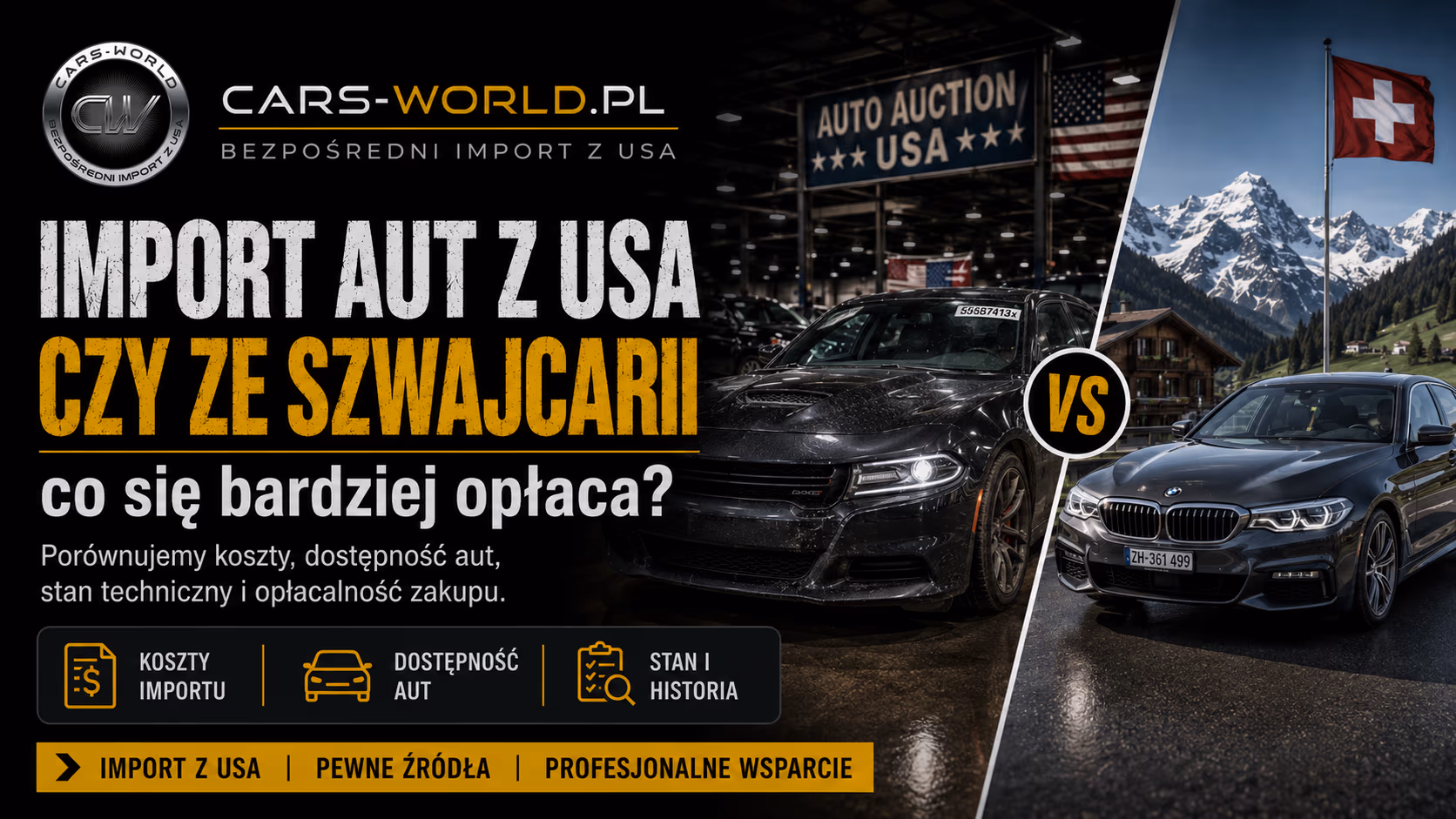 Import aut z USA czy ze Szwajcarii - co się bardziej opłaca?