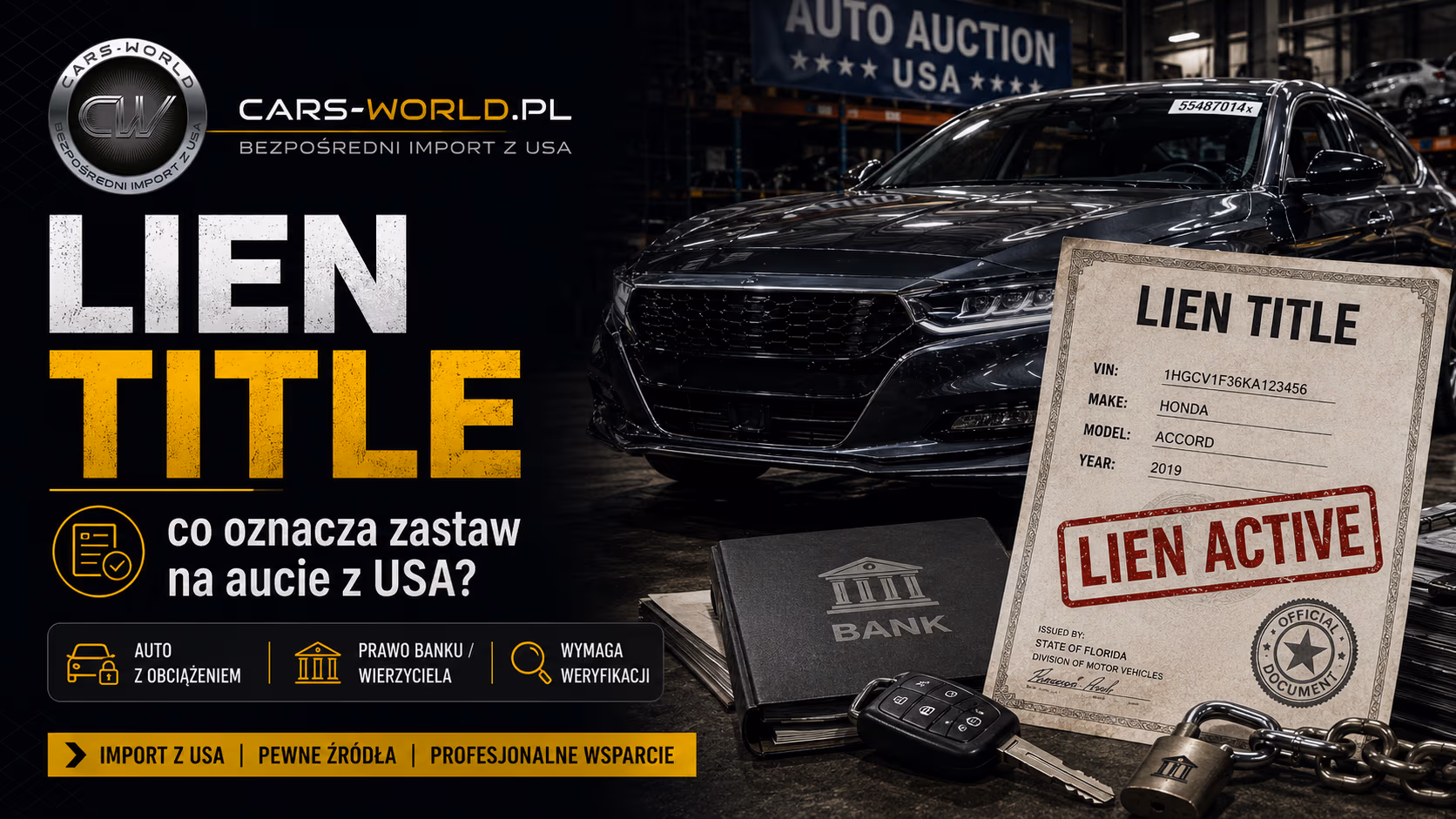Lien title przy aucie z USA – co to znaczy i jak zdjąć zastaw?