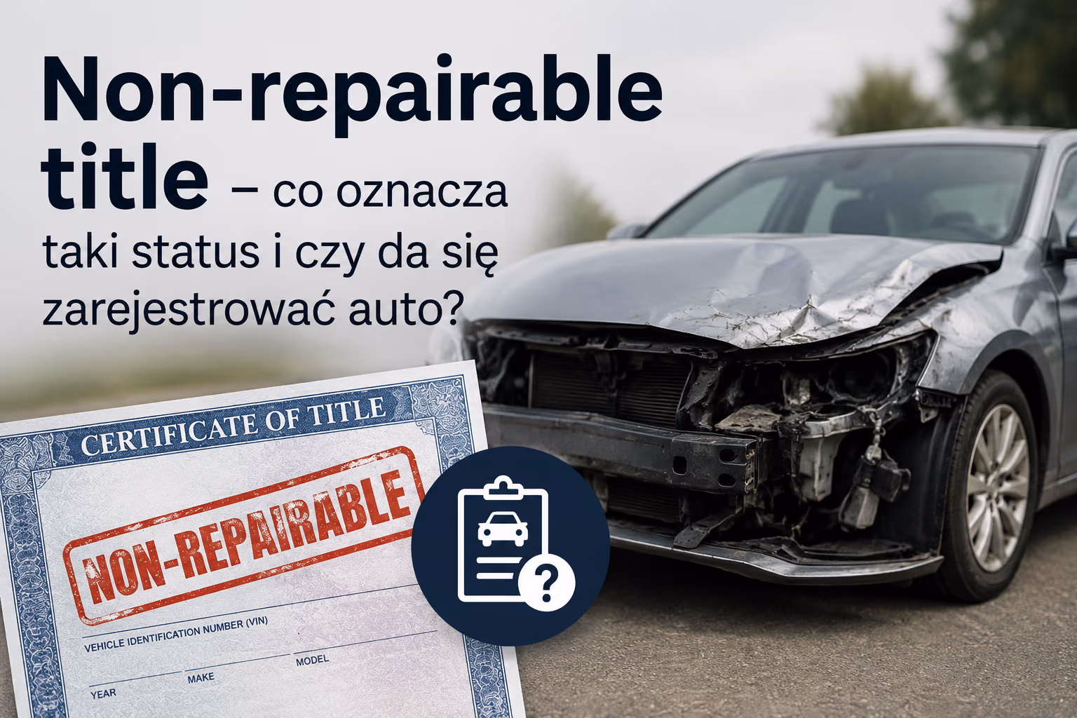 Non-repairable title – co oznacza taki status i czy da się zarejestrować auto?